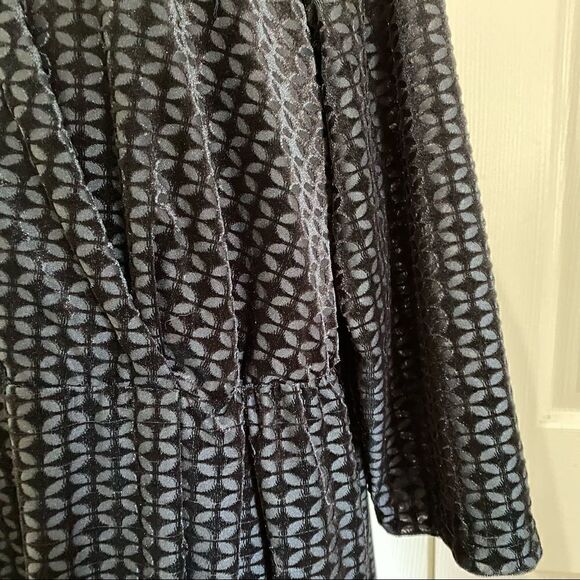 Woman Within Black Floral Embossed Textured Dress - Picture 3 of 8